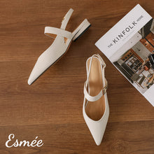 將圖片載入圖庫檢視器 Beige-Leather-Slingback-with-Metal-Buckle-Design-product-shots