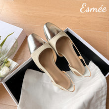 Load image into Gallery viewer, Leather Slingback with Metallic Toe Cap