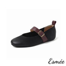 將圖片載入圖庫檢視器 Black-Extra-Soft-Leather-Mary-Janes-with-Dual-Color-Straps-product-shots-white-background
