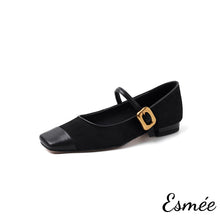 Load image into Gallery viewer, Black-Horsehair-Maryjanes-with-Black-Toe-Cap-product-shots-white-background