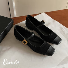 Load image into Gallery viewer, Black-Horsehair-Maryjanes-with-Black-Toe-Cap-product-shots