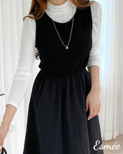 將圖片載入圖庫檢視器 Black-Korean-Nylon-One-Piece-with-Sleeveless-Design-model-shots-1