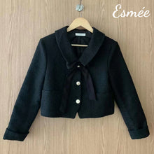 將圖片載入圖庫檢視器 Black-Korean-Tweed-Blazers-with-Bow-Knot-Design-product-shots