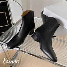 Load image into Gallery viewer, Black-Leather-Ankle-boots-product-shots