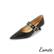 Load image into Gallery viewer, Black-Leather-High-Heel-Maryjanes-product-shots-white-background