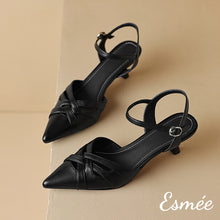 將圖片載入圖庫檢視器 Black-Leather-High-Heel-Sandals-with-Woven-Design-product-shots
