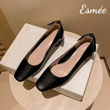 Load image into Gallery viewer, Black-Leather-High-Heels-with-Bow-Knot-Design-product-shots