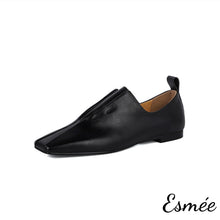 Load image into Gallery viewer, Black-Leather-Loafers-with-Special-Cut-Out-Design-product-shots-white-background