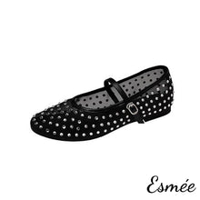 將圖片載入圖庫檢視器 Black-Mesh-Fabrics-Maryjanes-with-Rhinestone-Design-product-shots-white-background