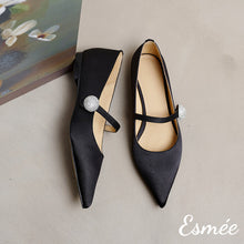 將圖片載入圖庫檢視器 Black-Silk-Mary-Janes-with-Diamond-Button-product-shots