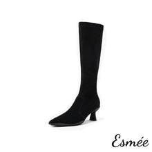 將圖片載入圖庫檢視器 Black-Suede-High-Heel-Long-Boots-product-shots