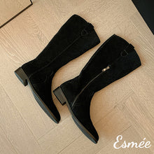 Load image into Gallery viewer, Black-Suede-Long-Boots-product-shots