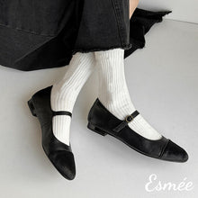 將圖片載入圖庫檢視器 Black-Suede-Maryjanes-with-Horsehair-Toe-Cap-model-shots