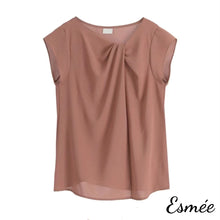 將圖片載入圖庫檢視器 Brick-Red-Korean-Chiffon-Blouse-with-Kink-Design-product-shots