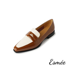 Load image into Gallery viewer, Brown-Dual-Color-Leather-Loafers-product-shots-white-background