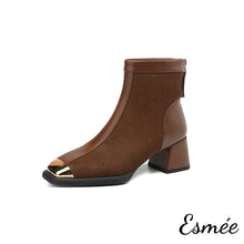 將圖片載入圖庫檢視器 Brown-Leather-Ankle-Boots-with-Horsehair-Design-and-Metal-Toe-Cap-product-shtos-white-background