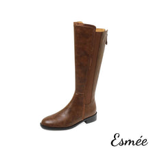 將圖片載入圖庫檢視器 Brown-Leather-Long-Chelsea-Boots-product-shots-white-background