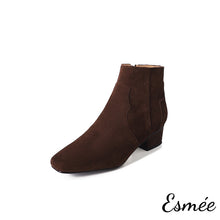 Load image into Gallery viewer, Brown-Suede-High-Heel-Ankle-Boots-product-shots-white-background