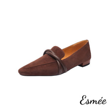 Load image into Gallery viewer, Brown-Suede-Loafers-with-Leather-Straps-Design-product-shots-white-background