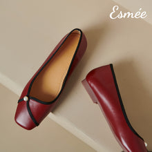 將圖片載入圖庫檢視器 Burgundy-Extra-Soft-Leather-Ballerina-with-Pearl-Design-product-shots