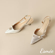 將圖片載入圖庫檢視器 Campagne-Silk-High-Heel-Slingback-with-Rhinestone-Design-product-shots