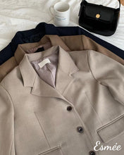 Load image into Gallery viewer, Cotton-Blazer-with-Notch-Lapel-product-shots