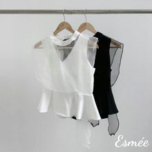Load image into Gallery viewer, Cotton-Blouse-with-Chiffon-Design-product-shots