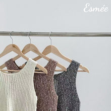Load image into Gallery viewer, Cotton-Knitted-Tank-Top-with-Back-Buckle-Design-product-shots