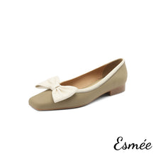 將圖片載入圖庫檢視器 Darkish-Green-Dual-Flats-with-Bow-Knot-Design-product-shots-white-background