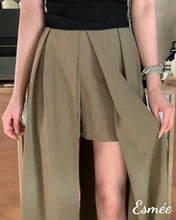 Load image into Gallery viewer, Darkish-Green-Tiered-Dress-with-Short-Pants-Design-model-shots-2