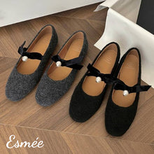 Load image into Gallery viewer, Fabrics-Maryjanes-with-Bow-Knot-and-Pearl-Design-product-shots