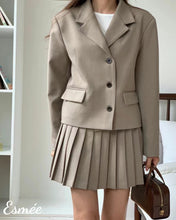 Load image into Gallery viewer, Grey-Cotton-Blazer-with-Notch-Lapel-model-shots