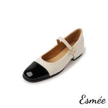 Load image into Gallery viewer, Ivory-Fabrics-Maryjanes-with-Flower-Buckle-product-shots-white-background