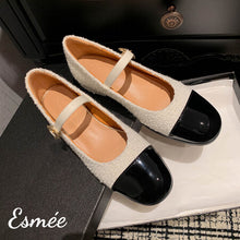 Load image into Gallery viewer, Ivory-Fabrics-Maryjanes-with-Flower-Buckle-product-shots