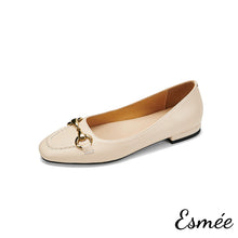 Load image into Gallery viewer, Ivory-Leather-Loafers-with-Horsebit-Design-product-shots-white-background