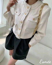 將圖片載入圖庫檢視器 Ivory-Tweed-Fabrics-Jackets-with-Golden-Coin-Design-model-shots