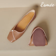 將圖片載入圖庫檢視器 Khaki-Extra-Soft-Leather-Ballerina-with-Pearl-Design-product-shots