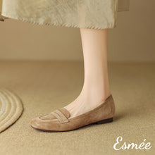 Load image into Gallery viewer, Khaki-Extra-Soft-Suede-Loafers-model-shots