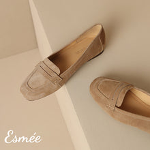 Load image into Gallery viewer, Khaki-Extra-Soft-Suede-Loafers-product-shots