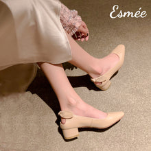 Load image into Gallery viewer, Khaki-Leather-High-Heels-with-Bow-Knot-Design-model-shots