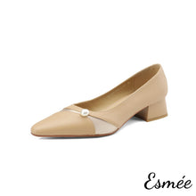 將圖片載入圖庫檢視器 Khaki-Leather-High-Heels-with-Special-Cut-Out-Design-product-shots-white-background