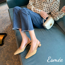 將圖片載入圖庫檢視器 Khaki-Leather-High_Heel-Slingback-model-shots