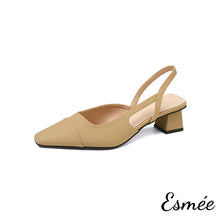 將圖片載入圖庫檢視器 Khaki-Leather-High_Heel-Slingback-product-shots-white-background