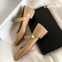 將圖片載入圖庫檢視器 Khaki-Leather-Maryjane-with-N-Metal-Buckle-product-shots