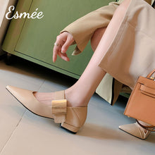 Load image into Gallery viewer, Khaki-Leather-Maryjanes-with-Square-Metal-Buckle-Design-model-shots-1