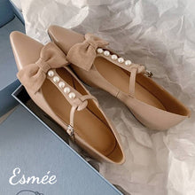 將圖片載入圖庫檢視器 Khaki-Leather-Pearl-T-Straps-with-3.5-cm-Invisible-Increased-Height-Design-product-shots