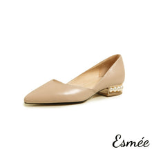 Load image into Gallery viewer, Khaki-Pearl-Series-Leather-D_Orsay-Shoes-product-shots-white-background