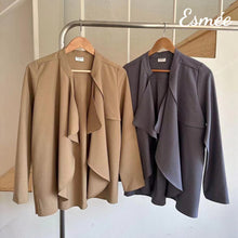 將圖片載入圖庫檢視器 Korean-Chiffon-Waterfall-Blazer-product-shots