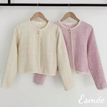 將圖片載入圖庫檢視器 Korean-Tweed-Fabrics-Jacket-with-White-Border-Design-product-shots