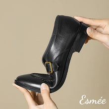 Load image into Gallery viewer, Leather-Loafers-with-Metal-Buckle-product-shots-detail